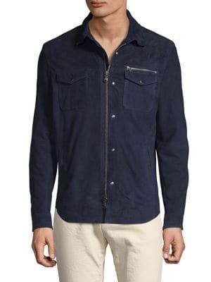 John Varvatos Suede Zip-front Jacket
