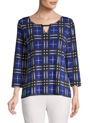 Calvin Klein Three-quarter Sleeve Printed Blouse