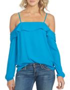 1.state On Pointe Ruffled Cold Shoulder Blouse