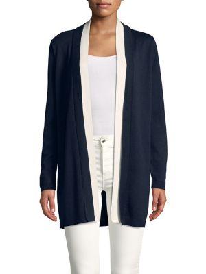 Calvin Klein Long Open Cardigan With Trim