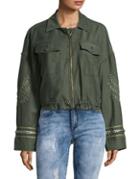 Free People Embroidered Military Jacket