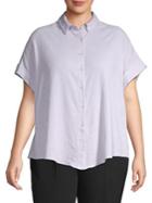 Lord & Taylor Plus Cotton Button-front Shirt