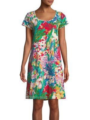 Miss Elaine Floral Short-sleeve Dress