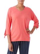 Olsen V-neck Cuff Tie Tee