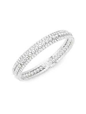 Design Lab Silvertone Rhinestone Stretch Bracelet