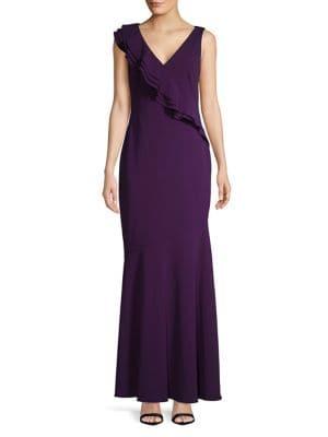 Lauren Ralph Lauren Sleeveless Ruffle Gown