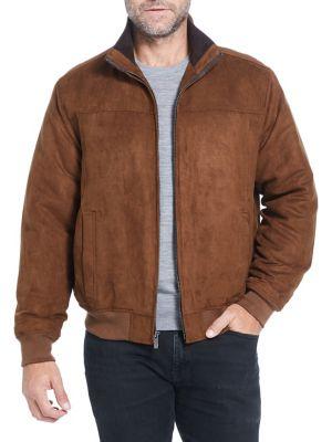 Weatherproof Microsuede Bomber Jacket