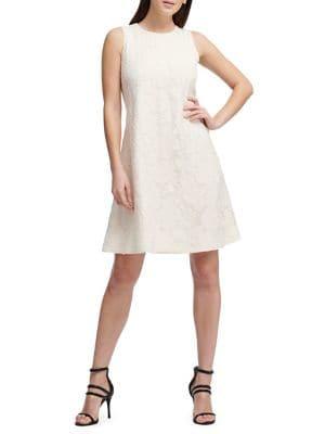Donna Karan Embroidered Sleeveless Shift Dress