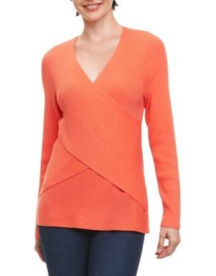 Foxcroft Ribbed Wrap Top