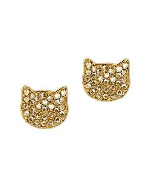 Karl Lagerfeld Paris Sil Choupette Crystal-embellished Stud Earrings
