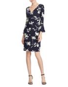 Lauren Ralph Lauren Floral Bell-sleeve Jersey Sheath Dress