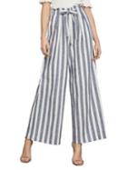 Bcbgmaxazria Striped Paperbag Linen Blend Waist Pants