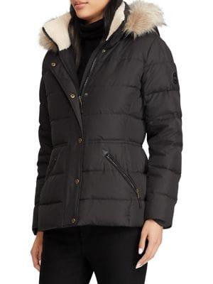 Lauren Ralph Lauren Faux Fur-trimmed Quilted Down Coat