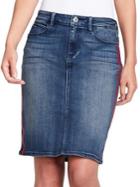 Skinny Girl Tuxedo Stripe Denim Pencil Skirt