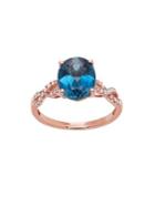 Lord & Taylor Diamond, London Blue Topaz And 14k Rose Gold Solitaire Ring