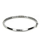 Givenchy Silvertone Crystal Bangle Bracelet