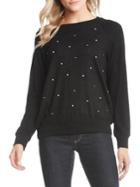 Karen Kane Marled Faux Pearl-embellished Sweatshirt