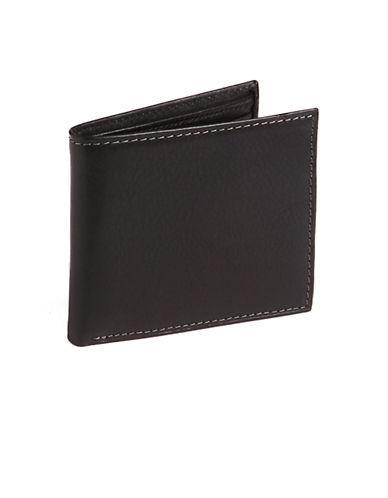 Black Brown Leather Multi-card Passcase Wallet