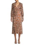 Cmeo Collective Autonomy Sweet Thing Fit-and-flare Midi Leopard Dress