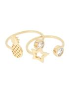 Bcbgeneration Angeleno Summer Set Of Two Crystal Rings