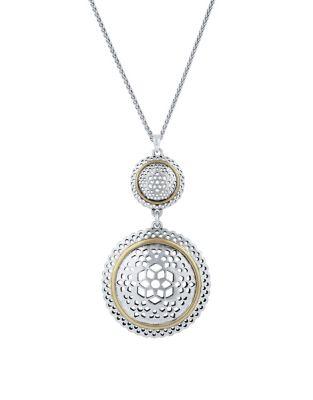 Lucky Brand Semi-precious Stone Openwork Pendant Necklace