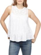 Lucky Brand Plus Tiered Sleeveless Knit Top