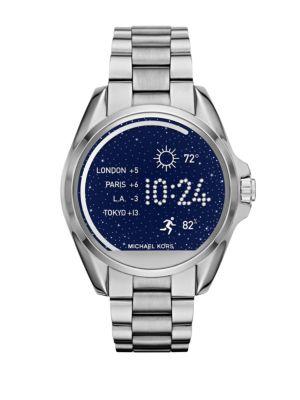 Michael Kors Bradshaw Silvertone Stainless Steel Touchscreen Bracelet Smartwatch