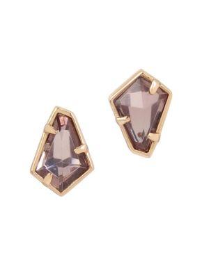 H Halston Crystal Faceted Stud Earrings
