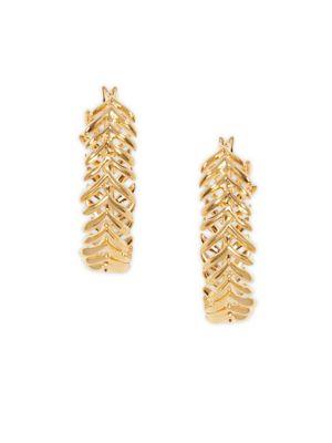 Vince Camuto Amazonian Fashion Leaf Hoop Earrings