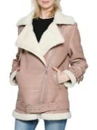 Walter Baker Adele Leather Faux Fur Jacket