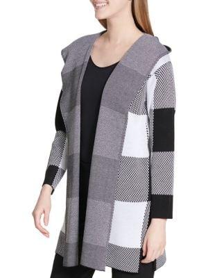 Calvin Klein Check Open Hooded Jacket