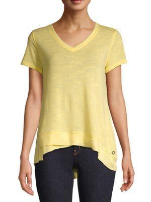 Calvin Klein Performance Layered Asymmetrical-hem Tee