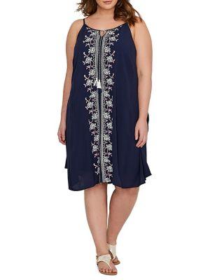 Addition Elle Michel Studio Plus Embroidered Swing Dress