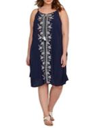 Addition Elle Michel Studio Plus Embroidered Swing Dress