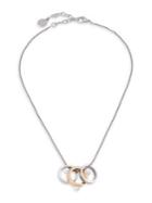 Majorica Circle White Round Faux Pearl & Stainless Steel Pendant Necklace