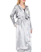 Vince Camuto Rumple Satin Belted Trench Coat