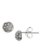 Lord & Taylor Platinum Plated Sterling Silver And Cubic Zirconia Ball Stud Earrings