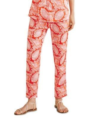 Mango Paisley Pull-on Pants