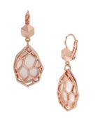 Kenneth Cole New York Under Construction Shell Mother-of-pearl Geometric Cutout Layered Drop Earrings