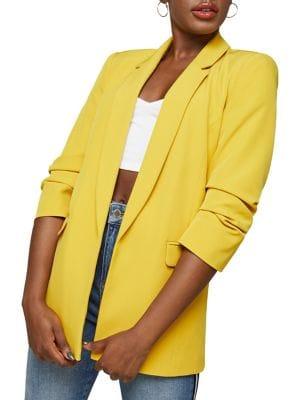 Miss Selfridge Long Ruched-sleeve Blazer
