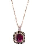 Effy Final Call Diamond, Rhodolite & 14k Rose Gold Pendant Necklace