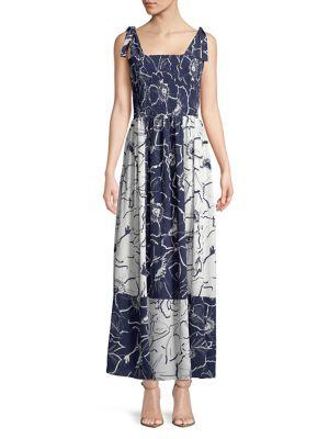 Gabby Skye Self-tie Printed Maxi Dress