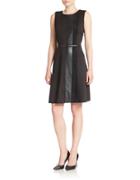 Calvin Klein Faux Leather Panelled Dress