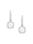 Nadri Framed Crystal And White Mother-of-pearl Earrings
