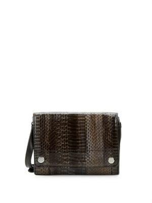 Calvin Klein Susan Embossed Snake-look Leather Crossbody