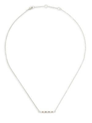 Sole Society Silvertone & Hematite Bar Necklace