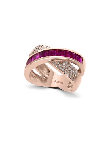 Effy Amore Diamonds, Ruby And 14k Rose Gold Ring