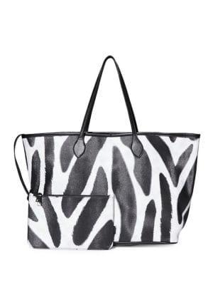 Steve Madden Patterned East-west Tote With Zip Pouch