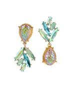 Betsey Johnson Paradise Lost Crystal Pineapple Mismatched Earrings