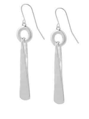 Robert Lee Morris Silvertone Circle And Triangle Drop Earrings